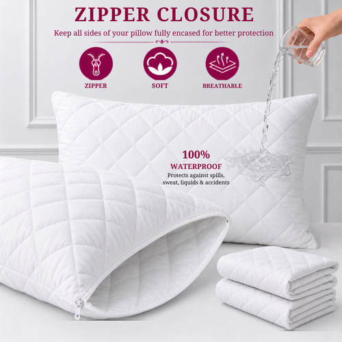 Quilted waterproof pillow - quilted,